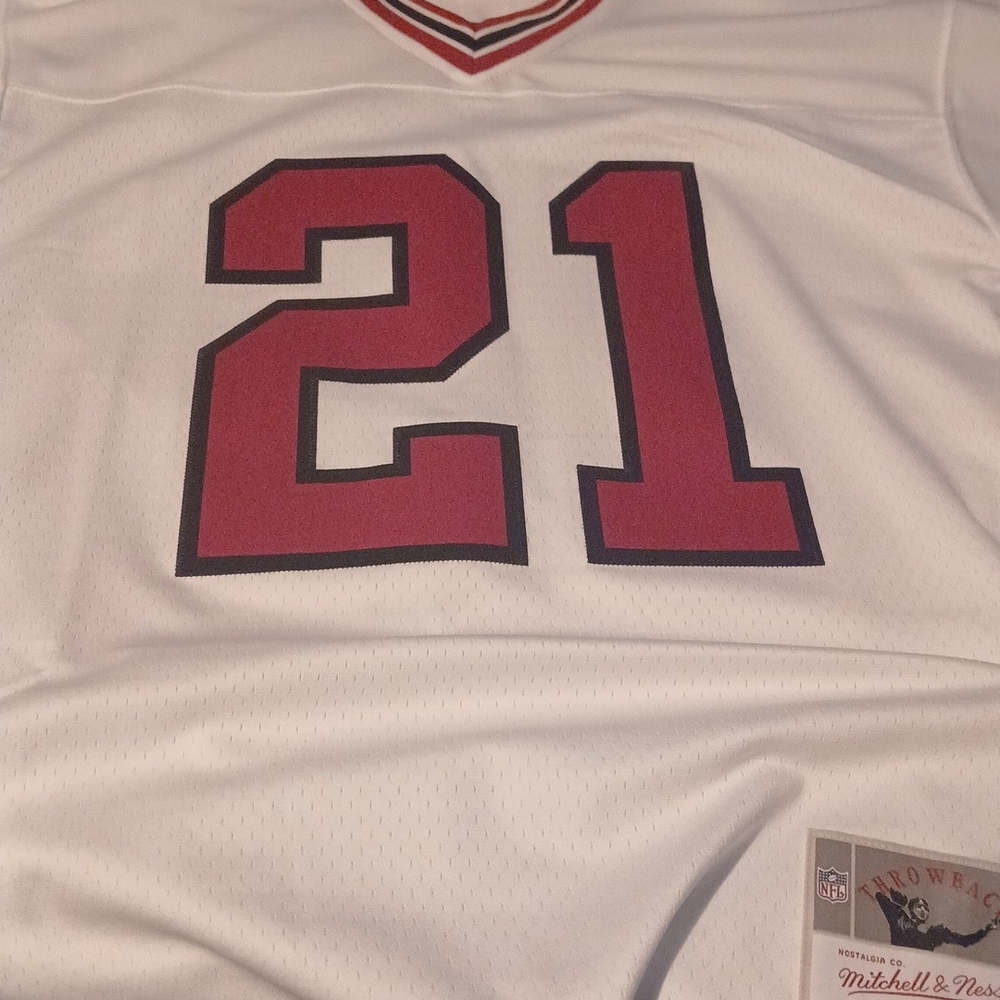 Deion Sanders Mitchell & Ness Red and White Throwback Jersey